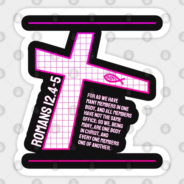 Romans 12.4-5 - Bible Verse Design Sticker by  EnergyProjections